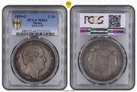 1839-G 2 Th KM-1149 Dav-874 MS64