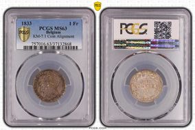 1833 1 Fr KM-7.1 Coin Alignment MS63