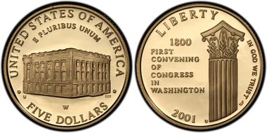 2001-W $5 Capitol Visitor PR70DCAM