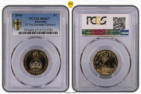 2016 $1 50 Yrs Decimal Currency MS67