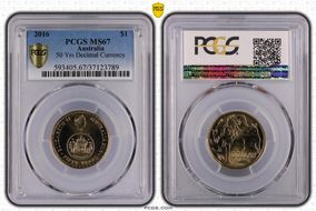 2016 $1 50 Yrs Decimal Currency MS67