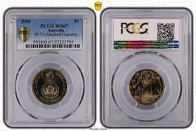 2016 $1 50 Yrs Decimal Currency MS67