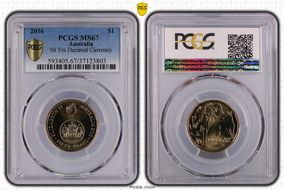 2016 $1 50 Yrs Decimal Currency MS67