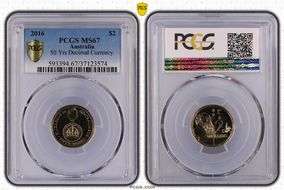 2016 $2 50 Yrs Decimal Currency MS67
