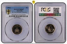 2016 $2 50 Yrs Decimal Currency MS67
