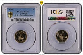 2016 $2 50 Yrs Decimal Currency MS67