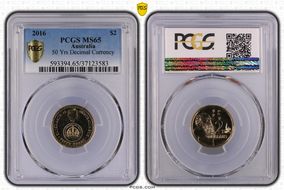 2016 $2 50 Yrs Decimal Currency MS65