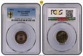 2013 $2 Coronation Colorized MS65