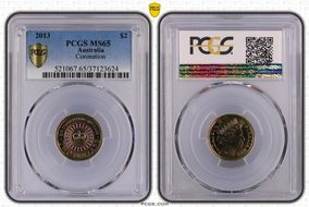 2013 $2 Coronation Colorized MS65