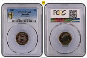 2013 $2 Coronation Colorized MS65