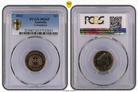 2013 $2 Coronation Colorized MS65