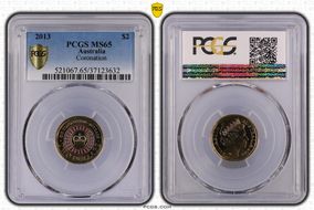 2013 $2 Coronation Colorized MS65