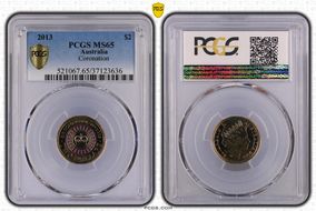 2013 $2 Coronation Colorized MS65