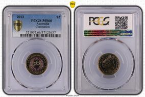 2013 $2 Coronation Colorized MS66