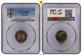 2013 $2 Coronation Colorized MS65