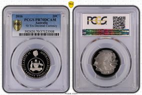 2016 20C 50 Yrs Decimal Currency PR70DCAM