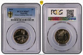 2019 $1 Moon Landing 50th Ann. MS67