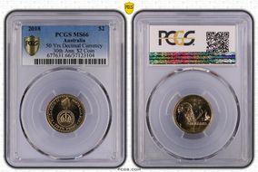 2018 $2 50 Yrs Decimal Currency 30th Ann. $2 Coin MS66