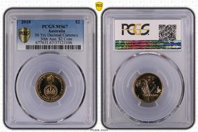 2018 $2 50 Yrs Decimal Currency 30th Ann. $2 Coin MS67