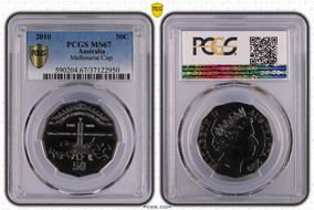 2010 50C Melbourne Cup 1861-2010 Finish Pole MS67