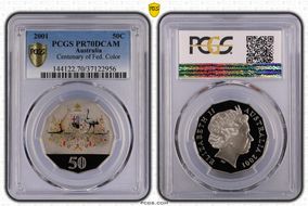 2001 50C Centenary of Federation Colorized PR70DCAM