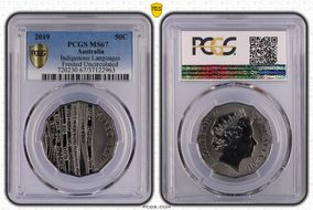 2019 50C Indigenous Languages Frosted Uncirculated MS67