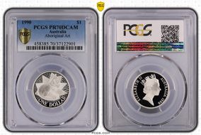 1990 $1 Aboriginal Art Ag PR70DCAM