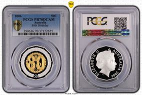 2006 50C 80th Birthday Ag Partial Gilt PR70DCAM