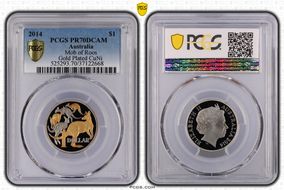 2014 $1 Mob of Roos CuNi Partial Gilt PR70DCAM
