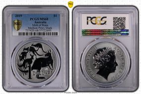 2019 $1 Mob of Roos  Merlion Privy MS68