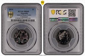 2014 $1 Mob of Roos CuNi  Colorized MS69