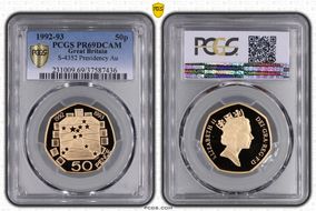 1992-93 50p S-H5 Presidency Au PR69DCAM
