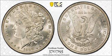 1888-O $1 VAM 9, Doubled Arrows MS66