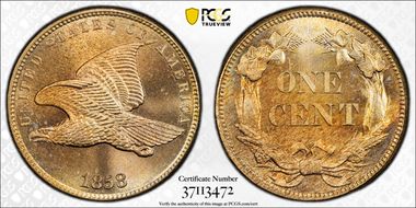 1858 1C Small Letters MS66+