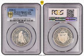 1930-G 3 Mk Vogelweide J-344 PR63CAM