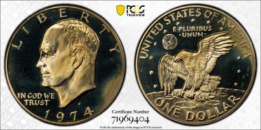 1974-S $1 Clad PR68DCAM