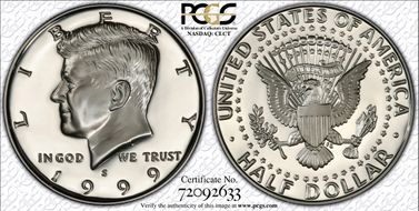 1999-S 50C Silver PR70DCAM