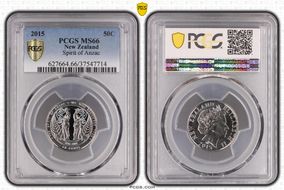2015 50C Spirit of Anzac Colorized MS66