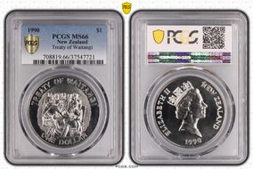 1990 $1 Treaty of Waitangi MS66