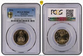 2016 $1 50 Yrs Decimal Currency MS66
