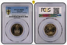 2016 $1 50 Yrs Decimal Currency MS66