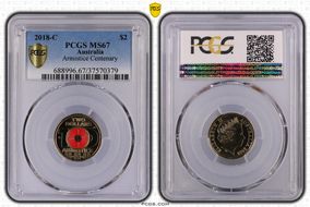 2018-C $2 Armistice Centenary Colorized MS67