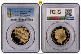 2015 50C RAM 50th Anniversary Gold Plated PR69DCAM