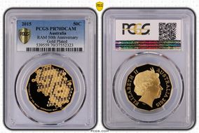 2015 50C RAM 50th Anniversary Gold Plated PR70DCAM