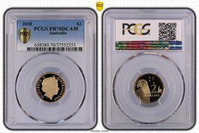 2018 $2 30th Anniversary Designed by Ian Rank-Broadley Effigy PR70DCAM