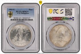 1903-S Peso KM-168  Ag MS63+