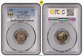 2018 $2 Queen's Coronation Colorized 30th Ann. $2 Coin MS66