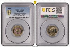 2018 $2 Queen's Coronation Colorized 30th Ann. $2 Coin MS66