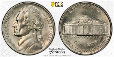 1939 5C Reverse of 1940 MS67+ FS