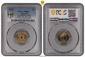 2018 $2 In Flanders Fields Colorized 30th Ann. $2 Coin MS66